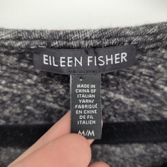 Eileen fisher Womens gray medium sweater wool shark bites hem - Picture 4 of 8